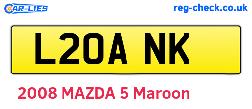 L20ANK are the vehicle registration plates.