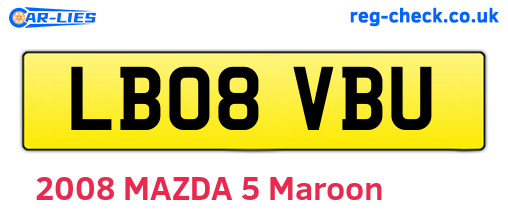 LB08VBU are the vehicle registration plates.