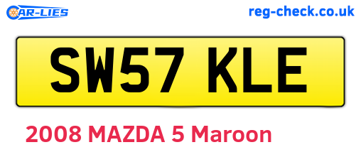 SW57KLE are the vehicle registration plates.