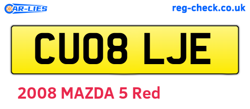 CU08LJE are the vehicle registration plates.