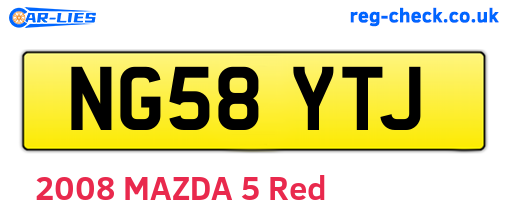 NG58YTJ are the vehicle registration plates.