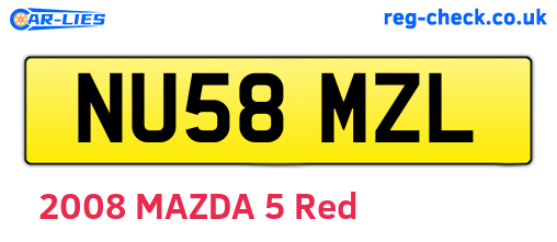 NU58MZL are the vehicle registration plates.