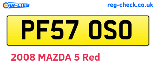 PF57OSO are the vehicle registration plates.