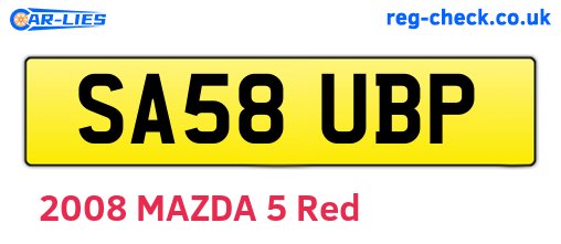 SA58UBP are the vehicle registration plates.