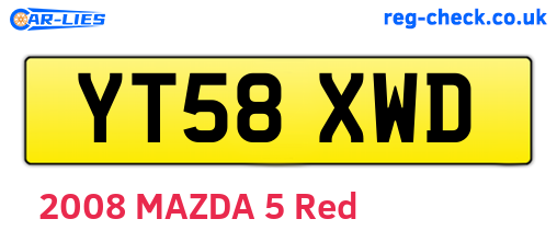 YT58XWD are the vehicle registration plates.