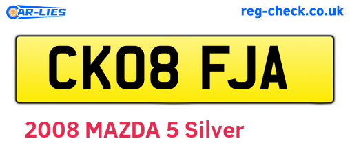 CK08FJA are the vehicle registration plates.