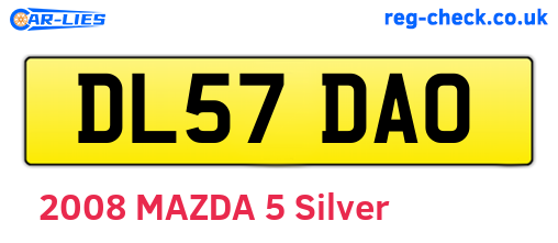 DL57DAO are the vehicle registration plates.