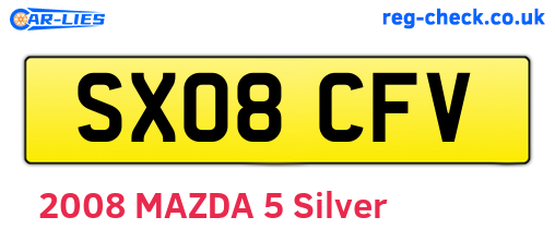 SX08CFV are the vehicle registration plates.