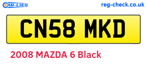 CN58MKD are the vehicle registration plates.