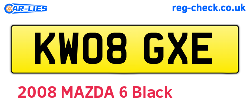 KW08GXE are the vehicle registration plates.