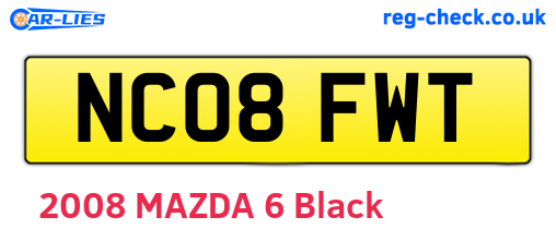 NC08FWT are the vehicle registration plates.