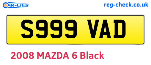 S999VAD are the vehicle registration plates.