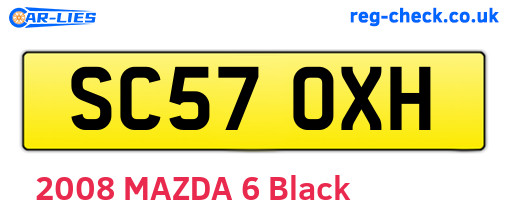 SC57OXH are the vehicle registration plates.