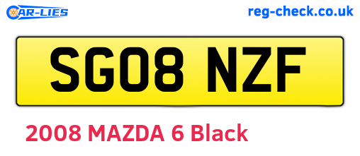 SG08NZF are the vehicle registration plates.