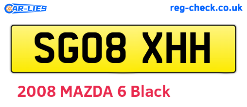 SG08XHH are the vehicle registration plates.