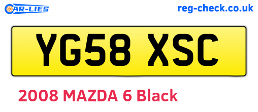 YG58XSC are the vehicle registration plates.