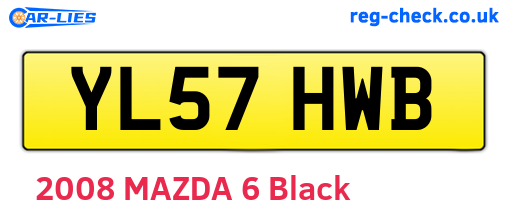 YL57HWB are the vehicle registration plates.