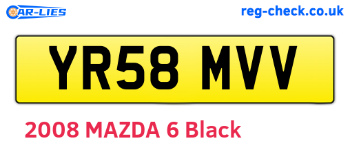YR58MVV are the vehicle registration plates.