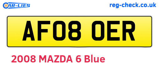 AF08OER are the vehicle registration plates.