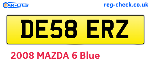 DE58ERZ are the vehicle registration plates.