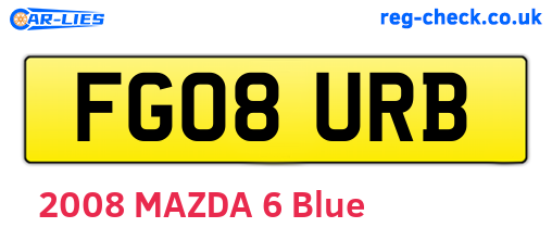 FG08URB are the vehicle registration plates.