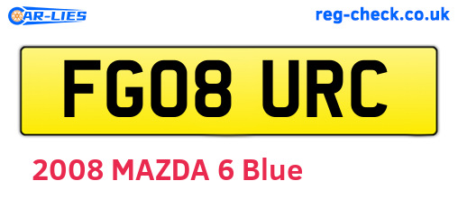 FG08URC are the vehicle registration plates.
