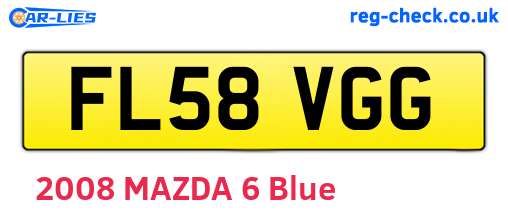 FL58VGG are the vehicle registration plates.