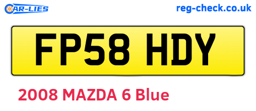 FP58HDY are the vehicle registration plates.