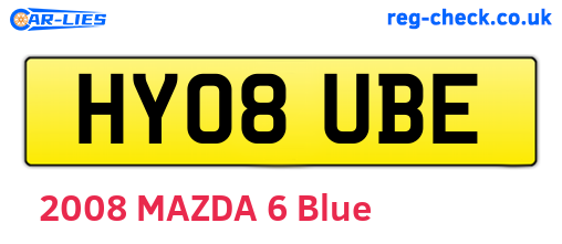 HY08UBE are the vehicle registration plates.