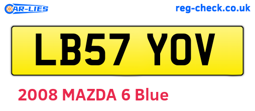 LB57YOV are the vehicle registration plates.