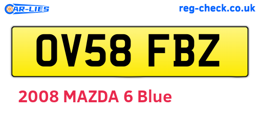 OV58FBZ are the vehicle registration plates.