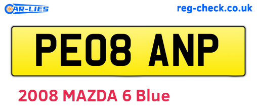 PE08ANP are the vehicle registration plates.