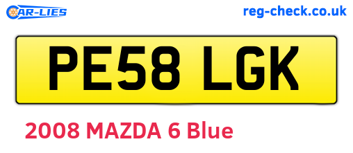PE58LGK are the vehicle registration plates.