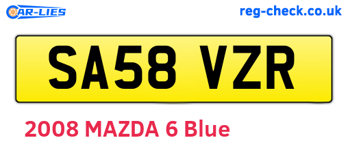 SA58VZR are the vehicle registration plates.