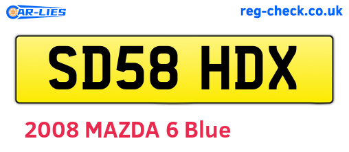 SD58HDX are the vehicle registration plates.