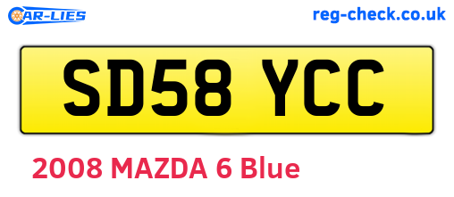 SD58YCC are the vehicle registration plates.