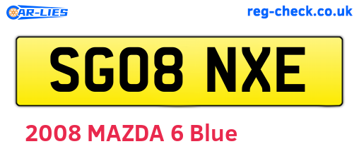 SG08NXE are the vehicle registration plates.