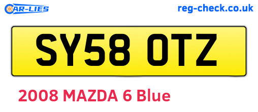 SY58OTZ are the vehicle registration plates.