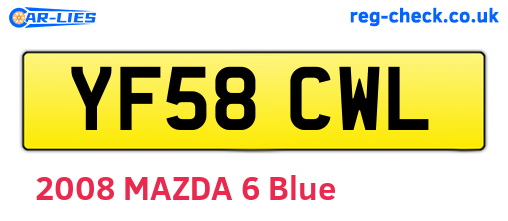 YF58CWL are the vehicle registration plates.