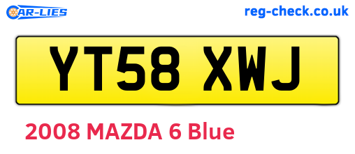 YT58XWJ are the vehicle registration plates.