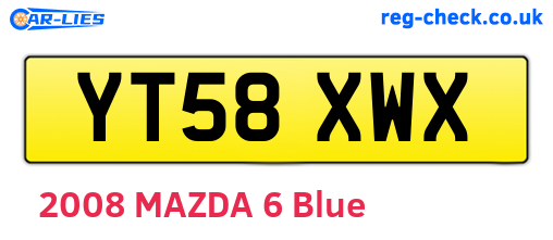 YT58XWX are the vehicle registration plates.