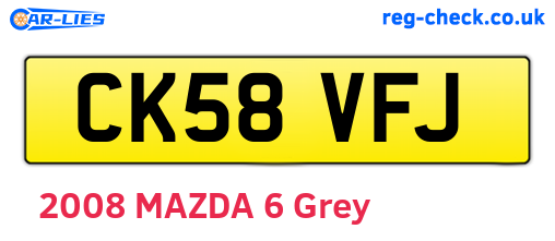 CK58VFJ are the vehicle registration plates.