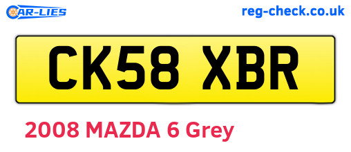 CK58XBR are the vehicle registration plates.