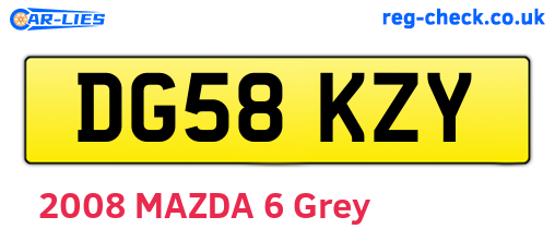 DG58KZY are the vehicle registration plates.