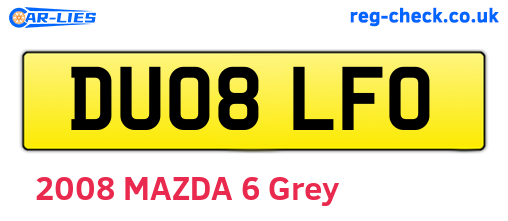 DU08LFO are the vehicle registration plates.