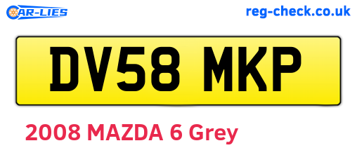 DV58MKP are the vehicle registration plates.