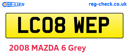 LC08WEP are the vehicle registration plates.