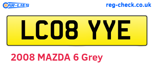 LC08YYE are the vehicle registration plates.