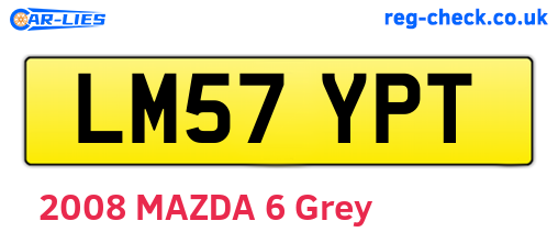 LM57YPT are the vehicle registration plates.