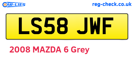 LS58JWF are the vehicle registration plates.